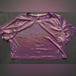Shimmering Iridescent Purple Crop Top